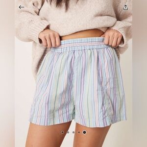 Free People striped pull-on shorts in blue multi Size XS Brand New w/ sample tag